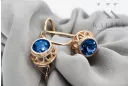 Vintage style Earrings Sapphire Original Vintage 14K Rose Gold vec117r